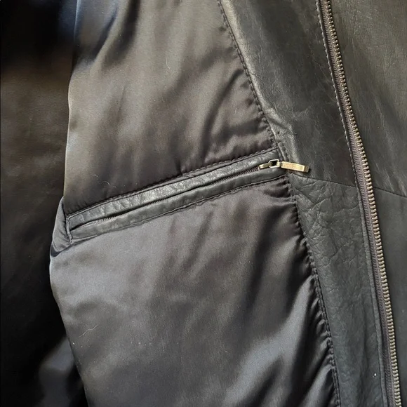 Black Leather Vintage Men's Moto Zip Jacket - Picture 12 of 15